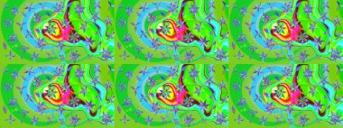 Zentangle soyut çiçekleri. Renkli Bahar Teması eskiz kalıbı. Düz Çiçek Elementleri Tasarımı. Raster illüstrasyonu. Karalama çiçeği. Şirin kumaş deseni.