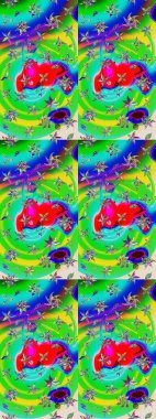 Raster illüstrasyonu. Modaya uygun kumaş deseni. Tony 'nin kumaş kalıbını çiz. Küçük çiçekte sevimli çiçek deseni var..