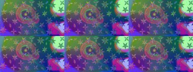 Raster illüstrasyonu. El çizimi. Çiçekli, yapraklı, çiçek desenli çizim..