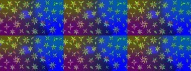 Çiçekli çiçek deseni, suluboya. Düz Çiçek Elementleri Tasarım Raster illüstrasyonu. Mavi ve yeşil renkte çiçekler. Renkli Bahar Teması çizim şablonu.