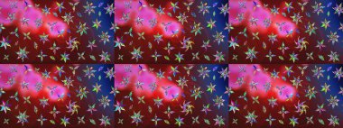 Tekstil, kumaş, kapaklar, duvar kağıtları, baskı, naylon, koleksiyon defteri, örgü, dekupaj için güzel bir eskiz. Küçük kırmızı ve kahverengi çiçeklerle oldukça kaliteli besin torbası deseni.