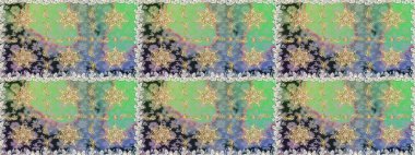 Dekoratif simetri arabesk. Doğum günü kartı, davetiye ya da afiş için iyidir. Tarafsız ve gri renklere altın. Kusursuz ortaçağ çiçek deseni. Raster illüstrasyonu.