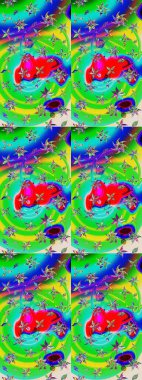 Raster illüstrasyonu. Modaya uygun kumaş deseni. Tony 'nin kumaş kalıbını çiz. Küçük çiçekte sevimli çiçek deseni var..