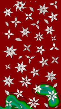 Kibar, yaz çiçekleri kırmızı ve nötr renklerde. Raster deseni. Küçük çiçekteki sevimli çiçek deseni. Raster illüstrasyonu.