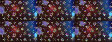 Raster deseni. Bahar çiçekleri dallı desen, kahverengi ve mavi renkler çiçekli siluet.