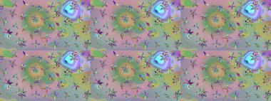 Moda baskıları için zarif bir şablon. Halk tarzı. Rengarenk çiçekleri ve yaprakları tarafsız ve yeşil renklerde olan harika bir çiçek deseni. Modern çiçek arkaplanı.