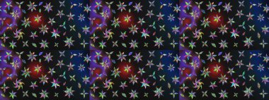 Raster Illustrasyon 'daki Çiçek Deseni' nin son moda çizimi. Güzel kumaş deseni. Renkli Yaz Temalı eskiz kalıbı. Düz Çiçek Elementleri Tasarımı.