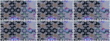 Küçük çiçekli kusursuz yay deseni. Suluboya stilinde gri ve nötr renklerde. Raster illüstrasyonu.