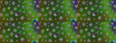 Eskiz modeli etnik tasarım. Yatak çarşafları, ceket, paket tasarımı, kumaş ve moda kavramları için tekstil baskısı. Çiçekleri, deniz kabukları, mandalaları ve suluboya efektleri olan deniz altyapısı.