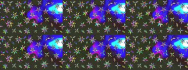 Robot resim. Raster illüstrasyonu. Küçük çiçekte sevimli çiçek deseni var..