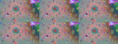 Çocuk stili. Çiçekli eskiz arkaplanı. Renkli Bahar Teması eskiz kalıbı. Düz Çiçek Elementleri Tasarımı.