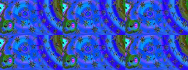 Flat Flower Elements Design. Flowers on blue and green colors. Colour Summer Theme sketch pattern Background. Cute flower raster pattern.