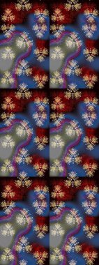 Renkli Bahar Teması eskiz kalıbı. Raster illüstrasyonu. Düz Çiçek Elementleri Tasarımı. Gri ve mavi renkte zarif çiçekler, suluboya..