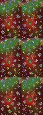 Kabile sanatı boho baskısı, klasik çiçek arkaplanı. Arkaplan dokusu, duvar kağıdı, kahverengi ve yeşil renkli çiçek teması. Soyut etnik raster çizim kalıbı.