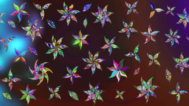 Taslak desenli, modaya uygun kumaş deseni. Şirin çiçek elementleri. Renkli Bahar Teması eskiz kalıbı. Raster illüstrasyonu. Düz Çiçek Elementleri Tasarımı.