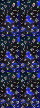 Parlak çiçekli halı deseni gri ve mavi renkte..