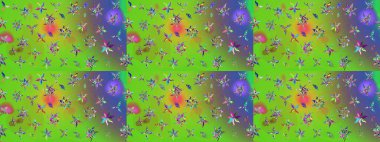 Klasik çiçek desenli. Raster 'ın taze dokusu. Paketleme, tekstil, duvar kâğıdı için çiçek eskizi. Yumuşak fayans. Yumuşak pamuk tasarımı.