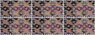 Suluboya tarzında gri renkli çiçekler. Raster illüstrasyonunda kusursuz çiçek deseni.