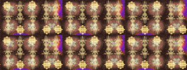 Noel ve yeni yıl moda baskıları için tatil tasarımı. Kahverengi, bej ve mor kar taneleri. Raster illüstrasyonu. Renkler. Kar taneleri soyut arkaplan ile Noel sevimli arka plan.