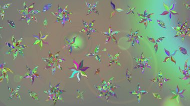 Renkli Bahar Teması eskiz kalıbı. Raster Şirin kumaş deseni. Eskiz klasiği. Düz Çiçek Elementleri Tasarımı.