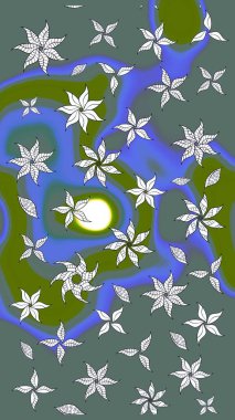 Renkli Bahar Teması eskiz kalıbı. Çiçek desenli eskiz, yaz çiçekleri. Tarafsız ve yeşil renklerde çiçekler. Düz Çiçek Elementleri Tasarımı.