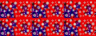 Çiçek desenli eskiz. Gömlek baskısı için çiçek boyası. Kırmızı ve nötr renkte çiçekler.