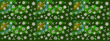 Çiçekli eskiz deseni. Suluboya çizimi. El çizimi. Yeşil renkte çiçekler.