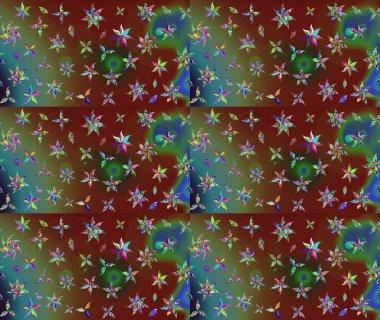 Raster illüstrasyonu. Çiçek süslemeli çizim deseni. Kahverengi renkte çiçekler.