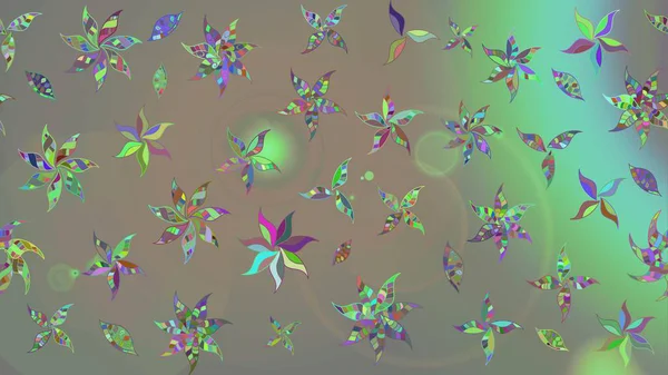 Renkli Bahar Teması eskiz kalıbı. Raster Şirin kumaş deseni. Eskiz klasiği. Düz Çiçek Elementleri Tasarımı.