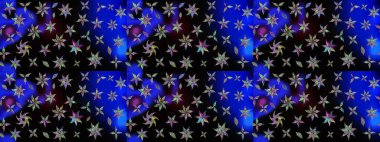 Halk tarzı. Parlak renkli çiçekli ve siyah yapraklı harika bir çiçek deseni. Moda baskıları için zarif bir şablon. Modern çiçek arkaplanı.