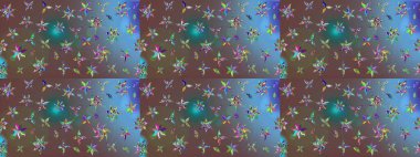 Kahverengi renkli bitkilerden oluşan parlak çiçekli çizim deseni.