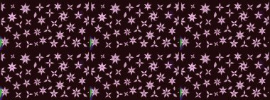 Çiçekli karalama şeklinde Raster çiçek deseni. Kahverengi renkli çiçekler. Nazik, narin çiçek arkaplanı.