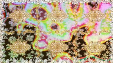 Noel, kar tanesi, yeni yıl. Tarafsız renklerde, altın elementlerle kusursuz klasik desen. Tarafsız renklerde altın desenli altın elementler.