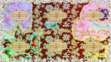 2019 Noel 'i, kar tanesi, yeni yıl. Tarafsız renklerde, altın elementlerle klasik, pürüzsüz desen.