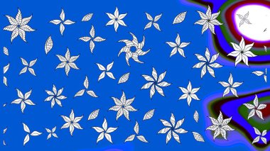 Modern gelişim mavi ve nötr raster arka plan duvar kağıdı çizimi, klasik çizgi çizgisi, desenli desenli çiçekler, çiçekli süsler. Çiçekli el çizimi çizimi deseni.