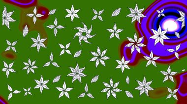 Eskiz geçmişi. Eski usul. Raster illüstrasyonu. Raster. Tomurcukları çiçek olan sevimli bir çiçek deseni. Kumaş, tekstil ve duvar kağıdı baskısı için..