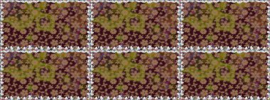 Kahverengi renkli çiçekler. Renkli Bahar Temalı Kusursuz Arkaplan. Sevimli çiçek raster deseni. Düz Çiçek Elementleri Tasarımı.