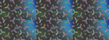 Kış soyut geçmişi. Kar taneli Noel arkaplanı. Raster illüstrasyonu. Raster Noel soyut renkli arkaplan ve düşen kar tanesi.