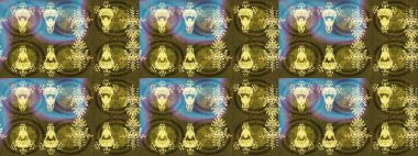 Kar tanesi renkli desen. Raster kar taneleri arka plan. Snowflakes desen. Raster resim. Renk arka plan üzerinde izole soyut kar taneleri ile düz tasarım.