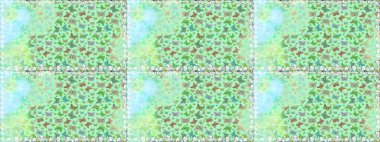 Kelebek desenleri nötr ve yeşil. Kusursuz. Raster. Kumaş, kağıt, ambalaj kağıdı ve duvar kağıdı tasarımı için mükemmel bir arkaplan.
