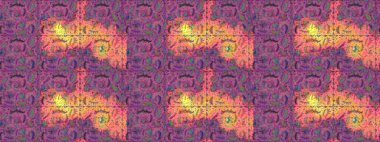 Tekstil için figür. Şirin, zarif çiçekler Raster illüstrasyonu. Yapraklı çizim şekli. Davetiye ve kartpostal tasarımı için dekoratif çiçek unsurları. Poster veya kapak için arkaplan.