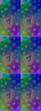 Güzel kumaş deseni. Asya tekstil tarzında. Düz Çiçek Elementleri Tasarımı. Raster illüstrasyonu. Çiçek desenli çizim. Renkli Bahar Teması çizim şablonu.