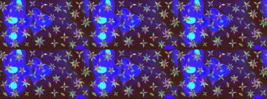 Düz Çiçek Elementleri Tasarımı. Renkli Bahar Teması eskiz kalıbı. Raster..