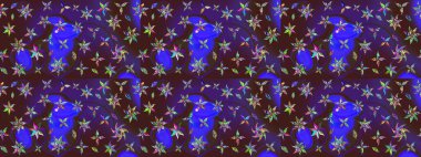 Robot resim. Küçük çiçekteki sevimli çiçek deseni. Raster illüstrasyonu.