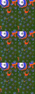 Yeşil ve mavi renkte çiçekler olan çiçek deseni çiz. Suluboya tarzında yeşil ve mavi renkte çiçekler.