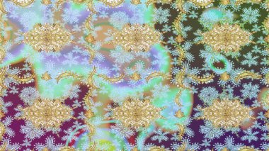 Tarafsız renklerde raster altın desen. Altın kar tanesi basit bir çizim kalıbı. Kış sembolü, Mutlu Noeller, Mutlu yıllar 2019. Soyut duvar kağıdı, ambalaj dekorasyonu.