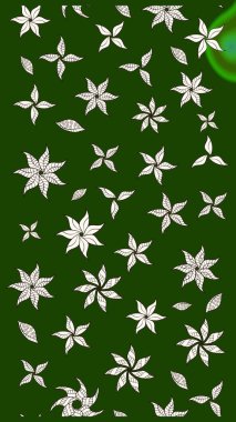 Varicologreen ve nötr raster çizimi. Küçük çiçekteki sevimli çiçek deseni. Birçok yeşil ve nötr soyut çiçekli tropikal çizim deseni.