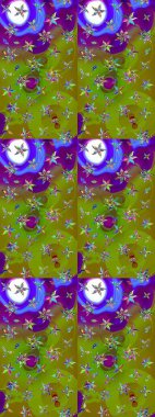 Raster güzel bir çiçek deseni çizmiş. Nazik romantik baskı. Bahar mevsimi. Yeşil ve kahverengi renkli çiçekler. Tatil havası..