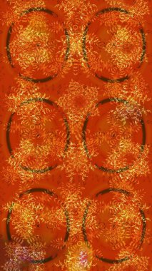 Renkli kar taneleri Raster çizimi. Turuncu, kahverengi ve sarı kar tanelerinden izole edilmiş. Güzel kış süsleri..