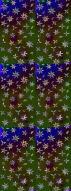 Yeşil ve kahverengi renkli vadi çiçekleri. Raster çiçek desenleri çiziyor..